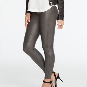 Spanx Faux Leather Leggings | Large | Gunmetal / Gray